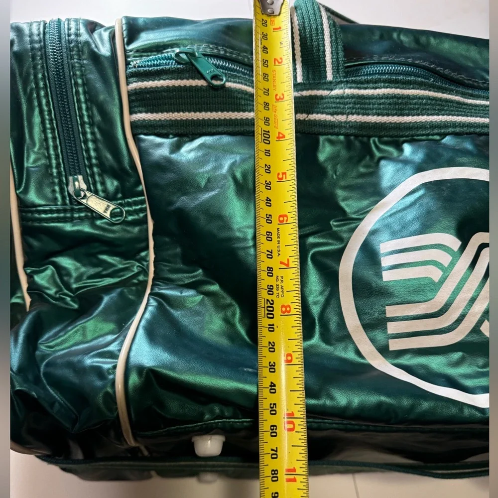 Vintage Green Retro XARA London Large Men’s Tennis Duffel Bag RARE